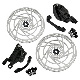 RIDEREVER MCX-2 Post Mount Dual-Piston Mechancial Disc Brake Set w/Rotors, Black, RD2322
