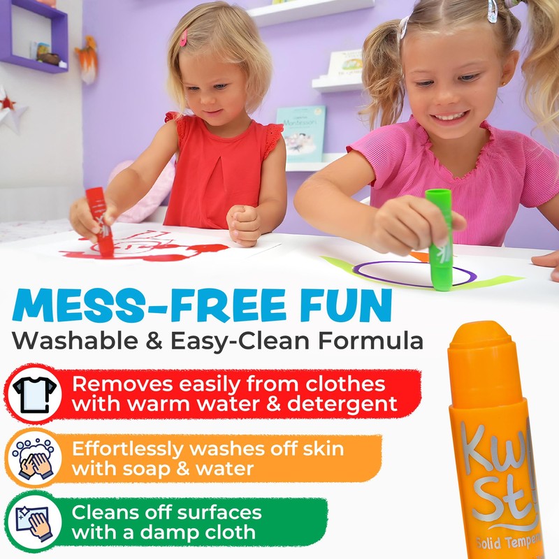 Kwik Stix Solid Tempera Paint Sticks – 12 Pack of