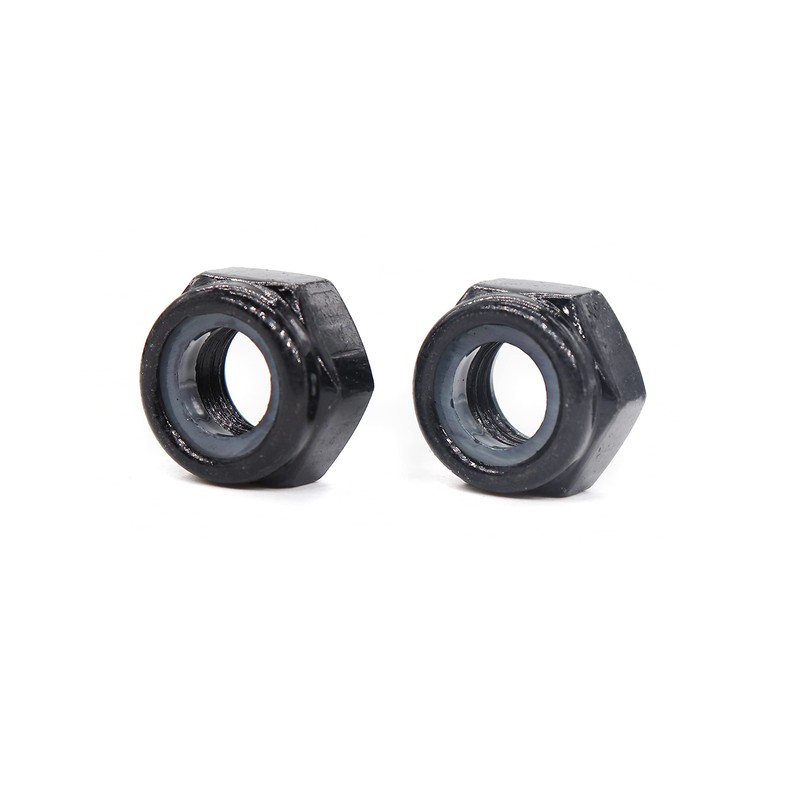 binifiMux 30Pcs M6-1.0mm Black Zinc Plated Nylon Lock Nuts Inserted