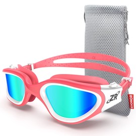 ZIONOR Swimming Goggles G1 Polarized Swim Goggles UV Protection Watertight Anti-Fog Adjustable Strap Comfort fit for Unisex Adult Men and Women-Light Gold Lens