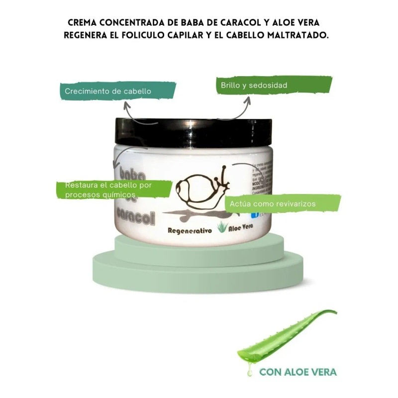 Tratamiento Baba De Caracol Con Aloe Vera, Regenera Cabello