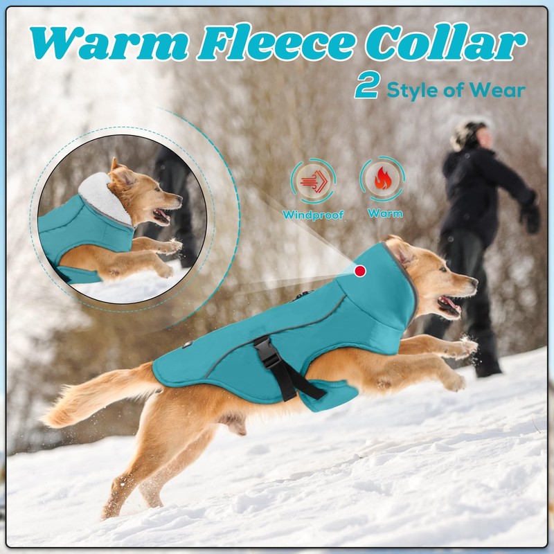 EMUST Winter Dog Jacket, Windproof Dog Apparel for Cold Weather,