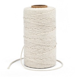 G2PLUS White String, 2MM 328 Feet White Cotton String for Crafts, Butchers, Cooking, Beige Gift Wrapping Twine for Home Decor
