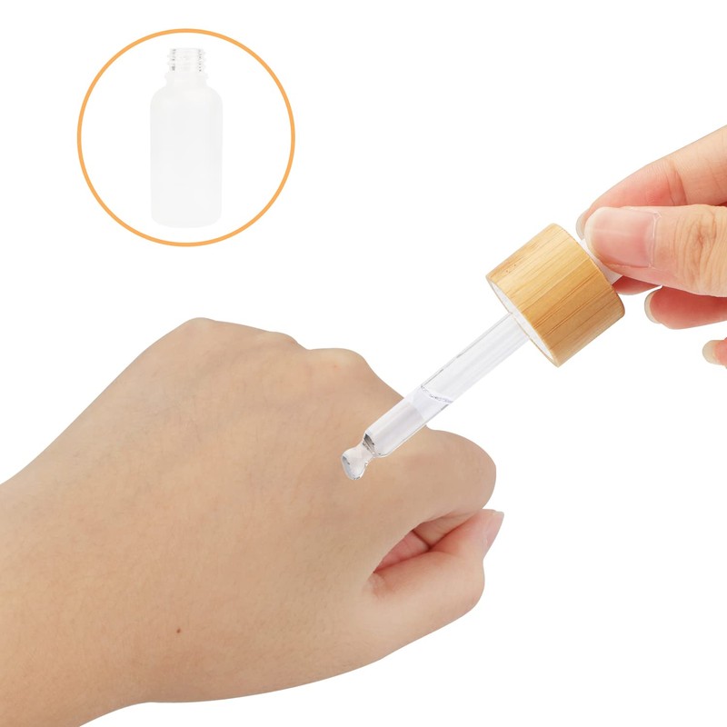 Frosted Glass Dropper Bottle, Refillable Glass Essential Oils Bottles With