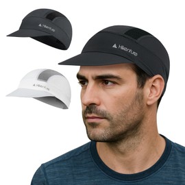 Hikenture Cycling Cap,Cooling Skull Cap Bike Hat with Sun Visor, Summer Breathable Helmet Liner Biking Cap for Men Women (BlackGrey)