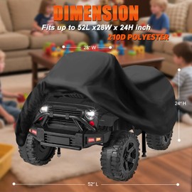 Aibiley,Kids Ride On Toy Car Cover Waterproof Outdoor,Durable Anti-UV 210D Polyester,12V/24V Toddler Boys Girls Big Electric Jeep Truck Tractor Vehicles Toy Cover,with Buckles
