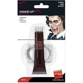 Smiffys Make-Up FX, Fangs & Blood, Red 28.3ml/1 oz Tube, Cosmetics and Disguises Fancy Dress, Cosmetic Dress Up Cosmetics & Disguises.