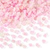 200Pcs Mini Pink Flower Charms for Crafts 3D Rose Flower