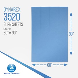 Dynarex 3520 Burn Sheet, Sterile, Safely Cover Burn Victim, Blue, 60" x 90", Pack of 12