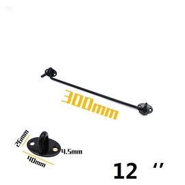 Door Lock Hooks, Stainless Steel Cabin Hooks, Cabinet Box Hooks, 12" Hook and Eye Latches, Black, 2 Pack