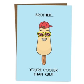 BYANIKA Raksha Bandhan Card Rakhi Rakhee Gifts For Brother Bhai Bro | Desi Indian Food Humour Pun Cards | Happy Birthday Card For Brother From Sister