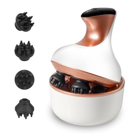 DESYIAO Electric Cordless Head Spa, Electric Scalp Brush, Scalp Care, Wet Dry, 3D Vibration, Kneading 4 Modes, 12 Interchangeable Heads, One-Touch Operation, Scalp, Face, Full Body Usage, Scalp