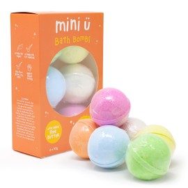 Mini U Mini U Bath Bombs 6 Pack for Kids - Bath Fizzers, Gifts for Children, Vegan & Cruelty Free - Ideal Birthday Gift for Kids (Orange)