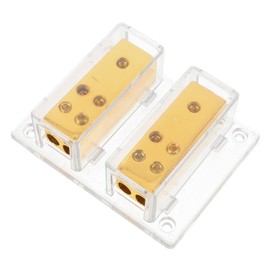 Operitacx Automotive Power Distribution Block Gauge Dual Input to Gauge Outputs Car Audio Amp Splitter Durable Ground Cable Distributor for Reliable Audio Systems