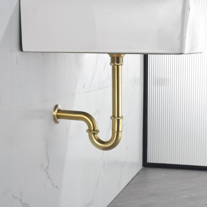 Heixutas Thickened Brass P Trap: 1 1/4 Bottle P-Trap Bathroom