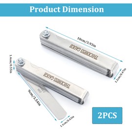 2PCS Youzzei 32 Blades Feeler Gauge, 0.02-1mm(0.0008-0.039 Inch) Dual Markered Feeler Gauge Imperial and Metric, Stainless Steel Feeler Gauges Metric for Guitar, Spark Plug, Piston Measure