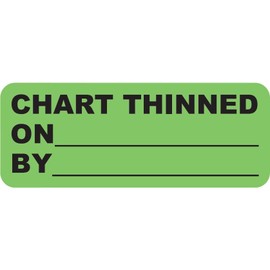 Chart Thinned Labels for Patient Record Management, 2-1/4" x 7/8", Fluorescent Green, Permanent Adhesive, 420 Stickers/Box, Doctor Stuff