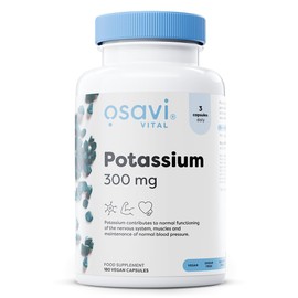 Osavi Potassium 300mg – 180 Vegan Capsules | Highly Absorbable Potassium Citrate for Nervous System, Muscle Function, and Blood Pressure Support | Clean Label, Vegan Friendly