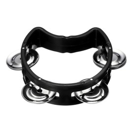 PATIKIL Tambourine, Jingle Bells Wrist Bells Hand Bell Percussion Instruments Musical Rhythm Band Plastic for Adults Church Birthday Party Christmas, Black