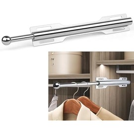 Closet Valet Rod Slide Out, Closet Pull Out Rod for Bedroom Laundry Room Bathroom