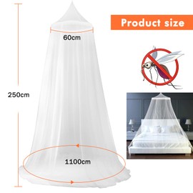 Mosquito Net Bed, 60 x 250 x 1100 cm, Mosquito Net for Double Beds Single Bed, Large Travel Mosquito Net Outdoor, Fly Net, Mosquito Net Bed for Camping, Travel and Home, Indoor Outdoor