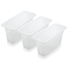Arrow Home Products Plastic Ice Cube Bin, 3 Pack - Made in the USA, BPA Free Ice Cube Holder - Store & Organize Items in Freezer or Refrigerator - Stackable, Dishwasher Safe & Space Saving - White