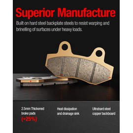 Sintered Copper Brake Pads Compatible for Hisun UTV 400 450 500 550 700 750,Axis 500 700,Massimo msu500,Cub Cadet,Coleman UT500 700 (Front/Rear) & Surron Storm Bee (Front)(4pcs)