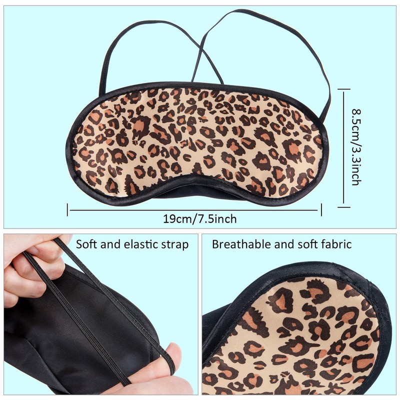 3 Pack Sleep Mask, Leopard Eye Masks Shade Cover for