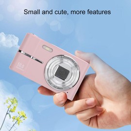 FHD 1080P Camera, Autofocus 16X Zoom 2.4in Screen Pocket Digital Camera Video Recording Prevent Vibration for Travel (Pink)