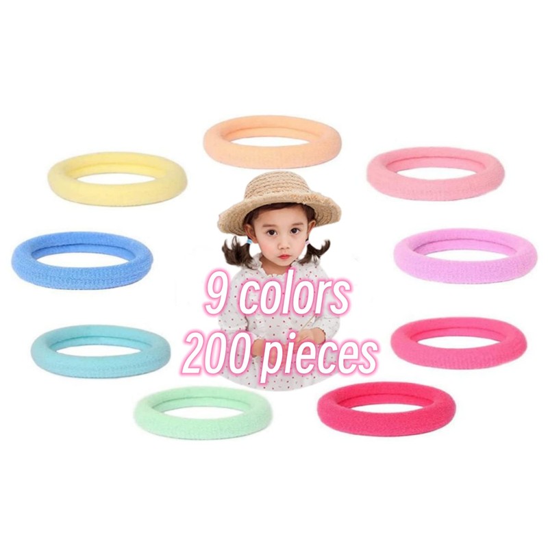 Baby Hair Ties, Elastic Hair Bands 200 Pcs Seamless Toddler