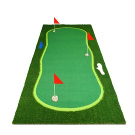 Golf Putting Green, Large Professional Golf Training Mat, Realistic Artificial Grass Turf,Golf Turf Mat with 3 Flags, Golf Game Kids, Putting Practice Green Mat for Indoor Outdoor (3.3X10ft)