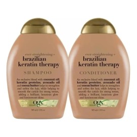 Ogx Keratina Brasilea Shampoo Y Acondicionador 385 Ml