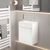 eclife 16" Small Bathroom Vanity Sink Combo, Modern Painted Wall