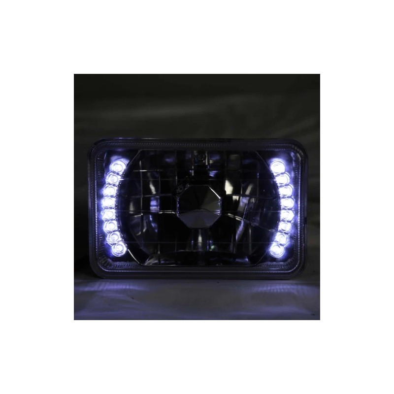 YLT Auto 4PCS 4x6" inch Square LED Headlights Cold White