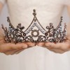 JWICOS Baroque Gothic Queen Crown for Women Pearl Wedding Crown