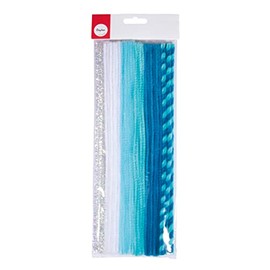 Rayher Filo Ciniglia Misto, Blu Puro, 0.9 x 30 cm, 6 Colori a 5 Pezzi, Busta Blister, 52030379
