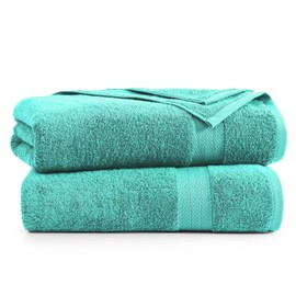 LANE LINEN Bath Sheets Bathroom Towel Set- 2 Pack 100% Cotton Extra Large Bath Towels, Oversized Bath Towels, Luxury Bath Towels Bathroom Set, Shower Towels Bath Towel Sets for Bathroom, 35x66 - Teal