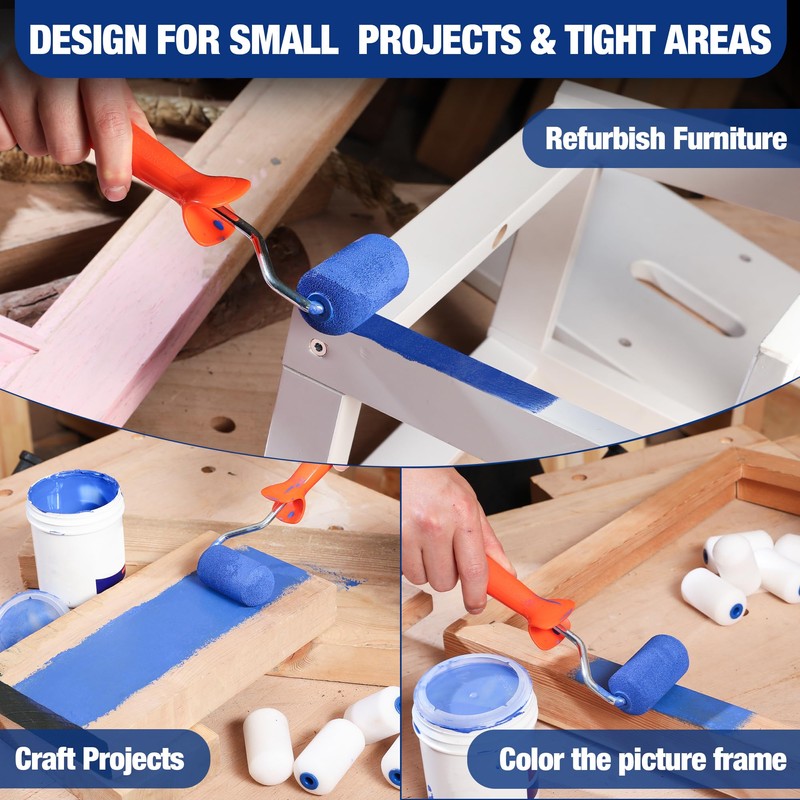 WORKPRO Small Paint Roller 2.5 inch 12-Pack, Mini Foam Paint