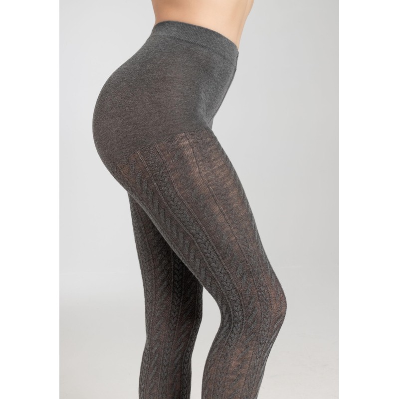 s.Oliver Cable Stitch Women's Tights Pack of 1, Dark grey