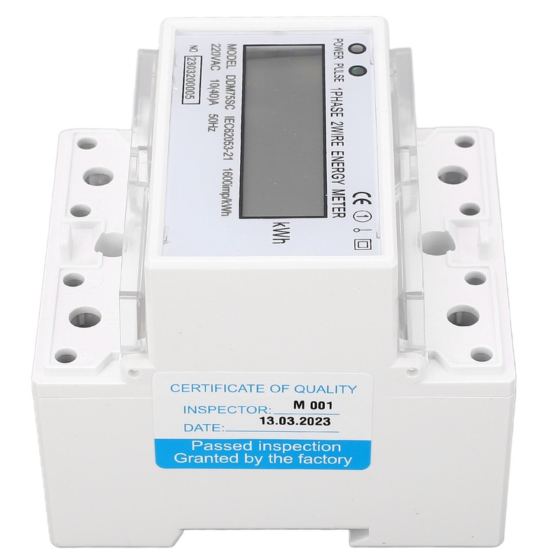 Energy Meter 1 Phase 2 Wire 4P Digital LCD Kwh