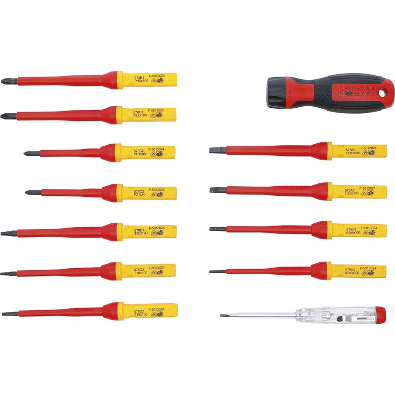 BGS 35814 VDE Screwdriver Set with Interchangeable Blades 13 Pieces
