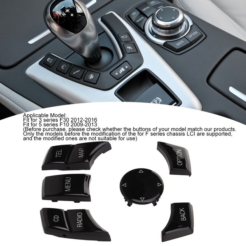 6pcs Multimedia Control Button Multifunction Piano Black Plug and Play