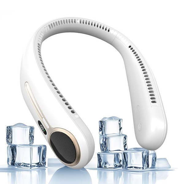 Kinhowly Portable Neck Fan,Personal Hands Free Bladeless Fan,360° Cooling Fan,LED