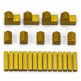 Waldfelsen® Hoz Figures: 4 Cities, 5 Settlements and 15 Streets Suitable for The Settlers (Colour: Gold)