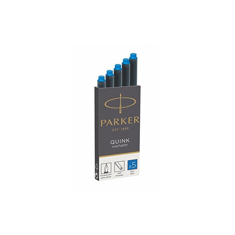 Parker Quink Cartridges Washable Blue Pack of 5