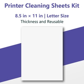 Laser & Inkjet Printer Cleaning Sheet, Reusable 8.5 x 11 Inch Letter Size Printer Cleaner Paper for Computer Scanner Copier Fax Roller Cleaning Sheet Kit - 10 Sheets