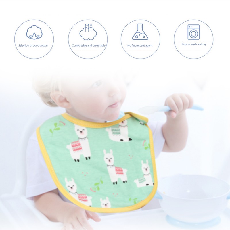3Pcs Insular Baby Cotton Bibs Cotton Cartoon Print Pattern Eating