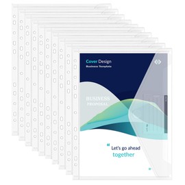 Fhlbestyu Pack of 10/20 A4 Document Folders, Document Bag A4 for Filing, Waterproof, Document Folders for Documents Organising with 11 Hole Edge, Binder Holes, Velcro Fastening, Label Bag (10 Pieces)