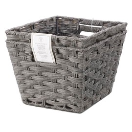 Whitmor Split Rattique Small Tote, Set of 2, Smokey