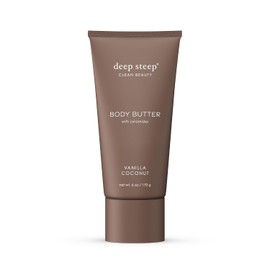 Deep Steep Manteca Corporal Con Ceramidas Para Una Hidratación Intensa, 177 Ml (6 Onzas [Paquete De 1], Vainilla Y Coco)